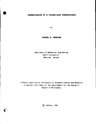 Thesis Investigation of a closed loop thermosyphon ID