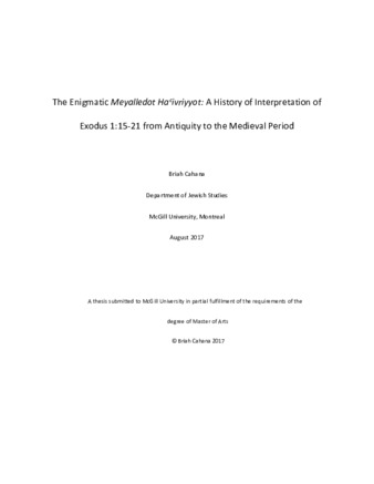 The enigmatic «Meyalledot Ha'ivriyyot»: A history of interpretation of Exodus 1:15-21 from Antiquity to the Medieval Period thumbnail