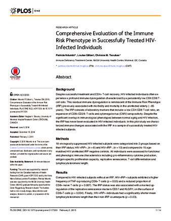 Comprehensive Evaluation of the Immune Risk Phenotype in Successfully Treated HIV-Infected Individuals thumbnail