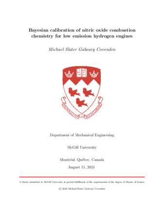 Bayesian calibration of nitric oxide combustion chemistry for low emission hydrogen engines thumbnail