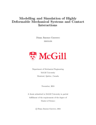 Modelling and Simulation of Highly Deformable Mechanical Systems and Contact Interactions thumbnail