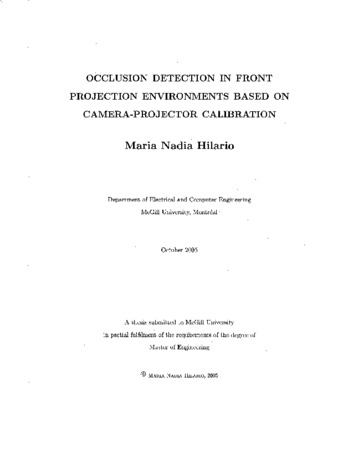 Occlusion detection in front projection environments based on camera-projector calibration thumbnail