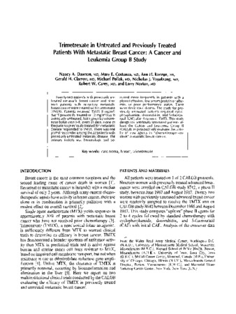 Trimetrexate in untreated and previously treated patients with metastatic breast cancer: a Cancer and Leukemia Group B study thumbnail