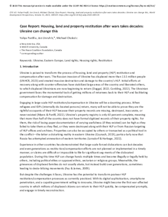 Case Report: Housing, land and property restitution after wars takes decades: Ukraine can change this thumbnail