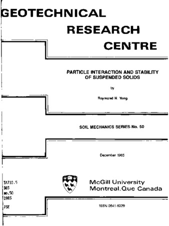 Particle interaction and stability of suspended solids thumbnail