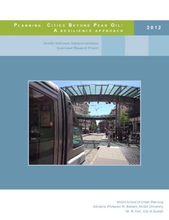 Planning cities beyond peak oil: a resilience approach thumbnail