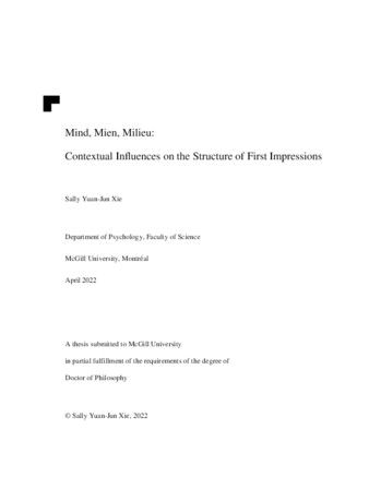 Mind, mien, milieu: Contextual influences on the structure of first impressions thumbnail