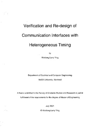 Verification and re-design of communication interfaces with heterogeneous timing thumbnail