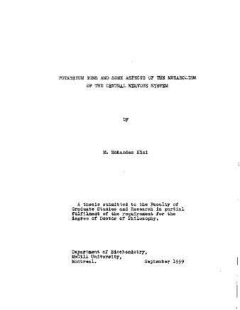 Potassium Ions and Some Aspects of the Metabolism of the Central Nervous System. thumbnail