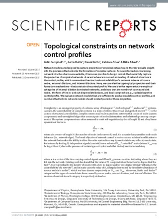 Topological constraints on network control profiles thumbnail
