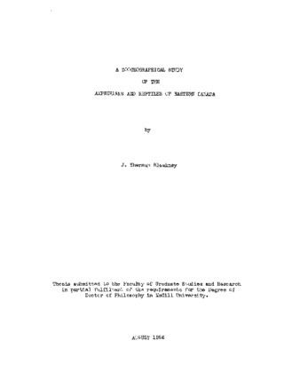 A zoogeographical study of the amphibians and reptiles of eastern Canada. thumbnail