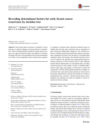 Revealing determinant factors for early breast cancer recurrence by decision tree thumbnail