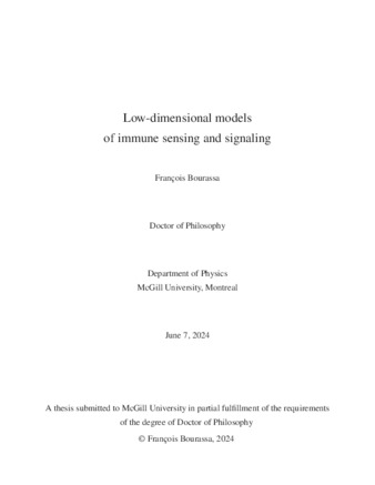 Low-dimensional models of immune sensing and signaling thumbnail
