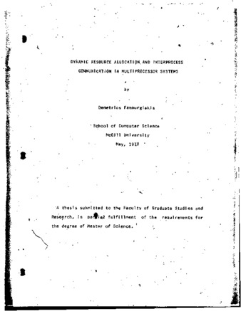 Dynamic resource allocation and interprocess communication in multiprocessor systems thumbnail