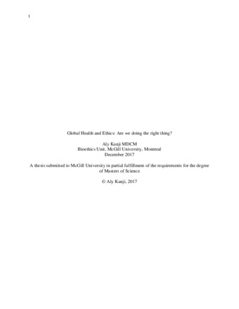 Global health and ethics: are we doing the right thing? thumbnail