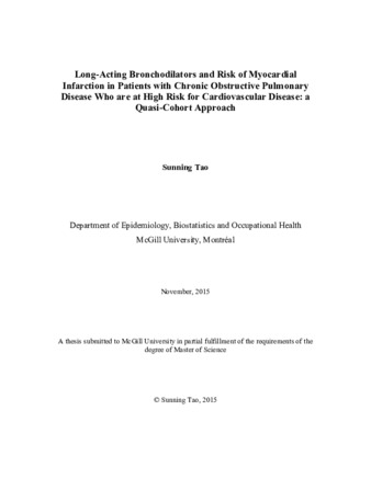 Long-acting bronchodilators and risk of myocardial infarction in patients with chronic obstructive pulmonary disease who are at high risk for cardiovascular disease: a quasi-cohort approach thumbnail