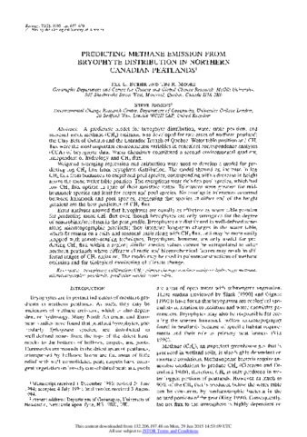 Predicting methane emission from bryophyte distribution in northern Canadian peatlands thumbnail