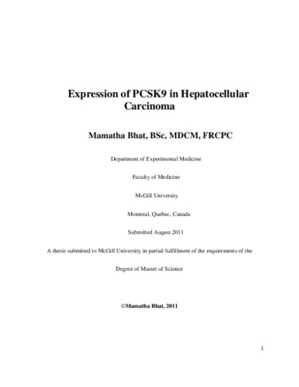 Expression of PCSK9 in Hepatocellular Carcinoma thumbnail