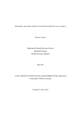 Geographic and habitat fidelity in the short-eared owl (Asio flammeus) thumbnail