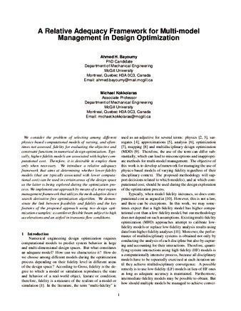 A Relative Adequacy Framework for Multi-Model Management in Design Optimization thumbnail