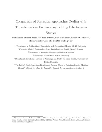 Comparison of Statistical Approaches Dealing with Time-dependent Confounding in Drug Effectiveness Studies thumbnail