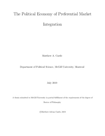The political economy of preferential market integration thumbnail
