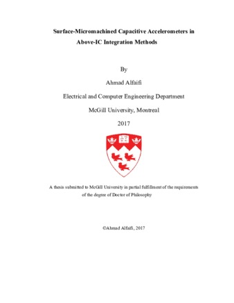 Surface-micromachined capacitive accelerometers in above-IC integration methods thumbnail