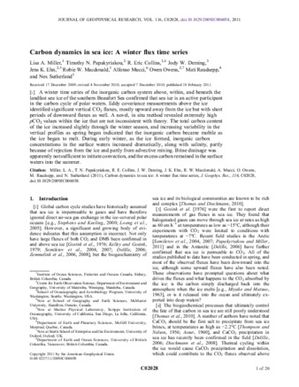 Carbon dynamics in sea ice: A winter flux time series thumbnail