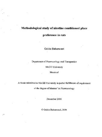 Methodological study of nicotine conditioned place preference in rats thumbnail