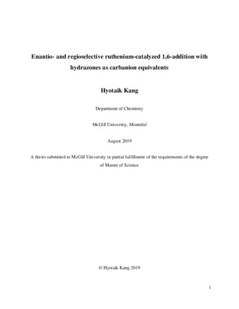 Enantio- and regioselective ruthenium-catalyzed 1,6-addition with hydrazones as carbanion equivalents thumbnail