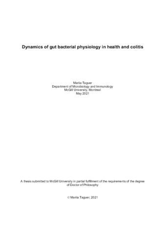 Dynamics of gut bacterial physiology in health and colitis thumbnail
