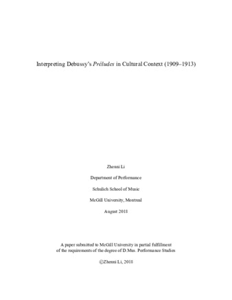 Interpreting Debussy’s Préludes in Cultural Context (1909–1913) thumbnail