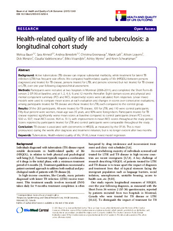 Health-related quality of life and tuberculosis: a longitudinal cohort study thumbnail