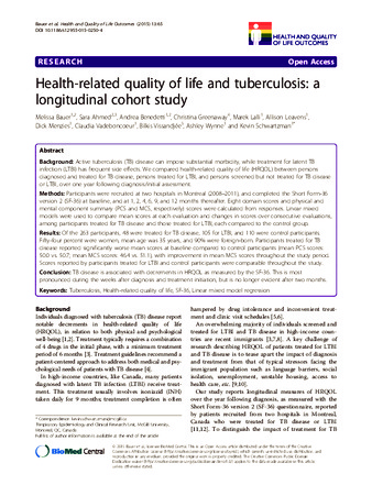 Health-related quality of life and tuberculosis: a longitudinal cohort study thumbnail