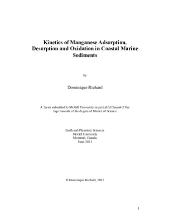 Kinetics of manganese adsorption, desorption and oxidation in coastal marine sediments thumbnail