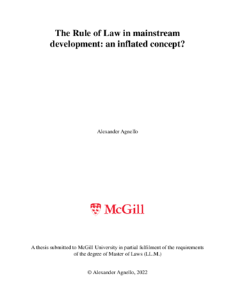 The rule of law in mainstream development: an inflated concept? thumbnail