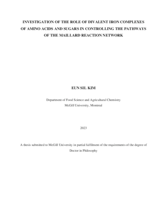 Investigation of the Role of Divalent Iron Complexes of Amino Acids and Sugars in Controlling the Pathways of the Maillard Reaction Network thumbnail