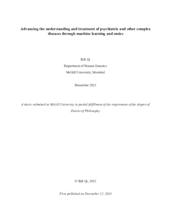 Advancing the understanding and treatment of psychiatric and other complex diseases through machine learning and omics thumbnail