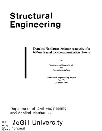 Detailed nonlinear seismic analysis of a 607-m guyed telecommunication tower thumbnail