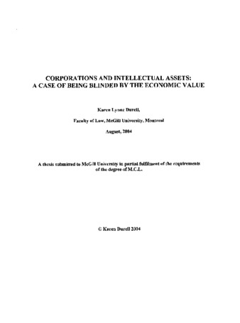 Corporations and intellectual assets : a case of being blinded by the economic value thumbnail