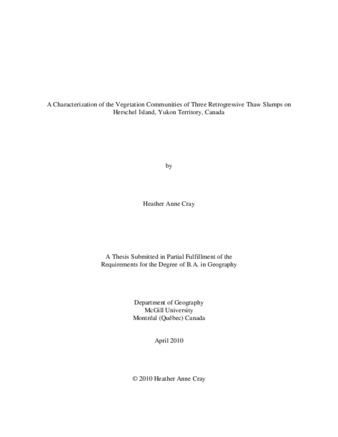 A Characterization of the Vegetation Communities of Three Retrogressive Thaw Slumps on Herschel Island, Yukon Territory, Canada thumbnail