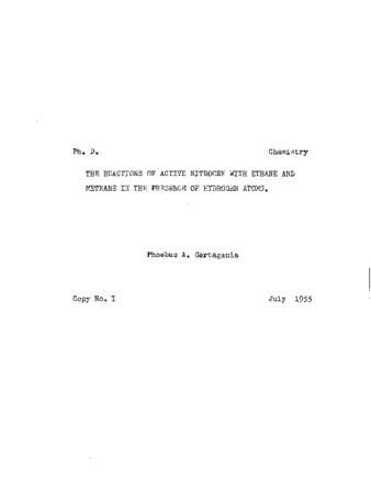 The reactions of active nitrogen with ethane and methane in presence of hydrogen atoms. thumbnail