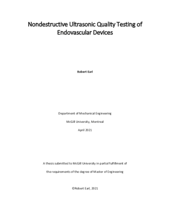 Nondestructive ultrasonic quality testing of endovascular devices thumbnail