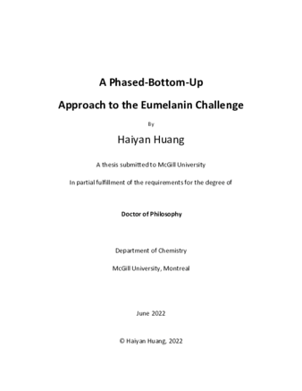 A phased-bottom-up approach to the Eumelanin challenge thumbnail