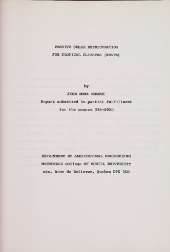 Passive Solar Refrigeration for Tropical Climates (Kenya) thumbnail