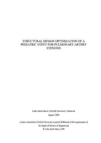 Structural design optimization of a pediatric stent for pulmonary artery stenosis thumbnail