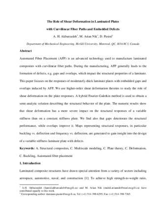 The role of shear deformation in laminated plates with curvilinear fiber paths and embedded defects thumbnail