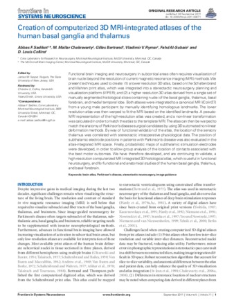 Creation of computerized 3D MRI-integrated atlases of the human basal ganglia and thalamus thumbnail