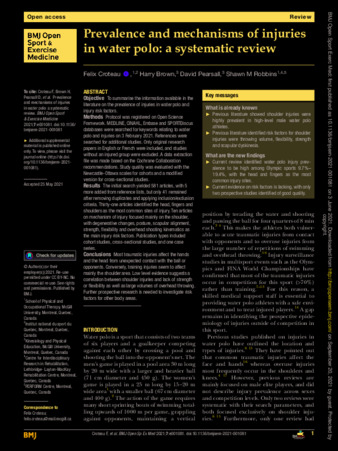 Prevalence and mechanisms of injuries in water polo: a systematic review thumbnail