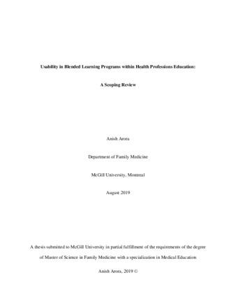 Usability in blended learning programs within health professions education: a scoping review thumbnail